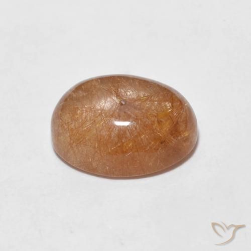 2.06克拉天然金红石石英，椭圆形，透明