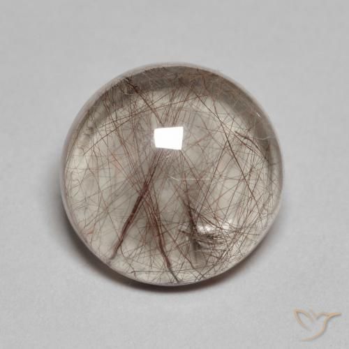 5.22克拉天然金红石石英，圆形的，透明