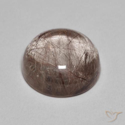 5.22克拉天然金红石石英，圆形的，透明