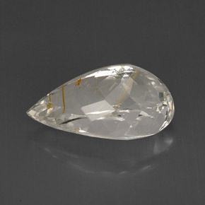15.47克拉天然黄色金红石托帕石，梨形，19.7×11.9毫米，透明
