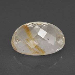7.49克拉天然黄色金红石托帕石，椭圆形切割，12.8×9.8毫米，透明