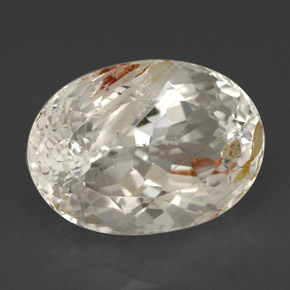 6.80克拉天然黄色金红石托帕石，椭圆形切割，12.8×9.3毫米，透明