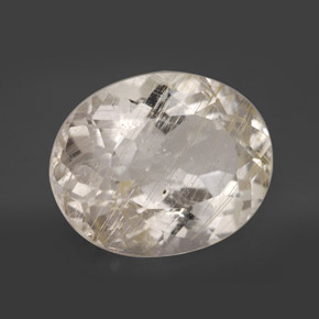 17.25克拉天然黄色金红石托帕石，椭圆形切割，17.8×14.2毫米，透明