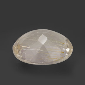 17.25克拉天然黄色金红石托帕石，椭圆形切割，17.8×14.2毫米，透明