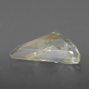 4.32克拉天然黄色金红石托帕石，异形，14.4×8.7毫米，透明