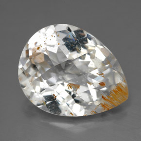 11.36克拉天然黄色金红石托帕石，梨形，16.6×13毫米，透明