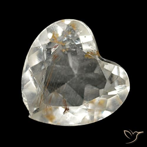 2.55克拉天然黄色金红石托帕石，心形，8.7×8.3毫米，透明