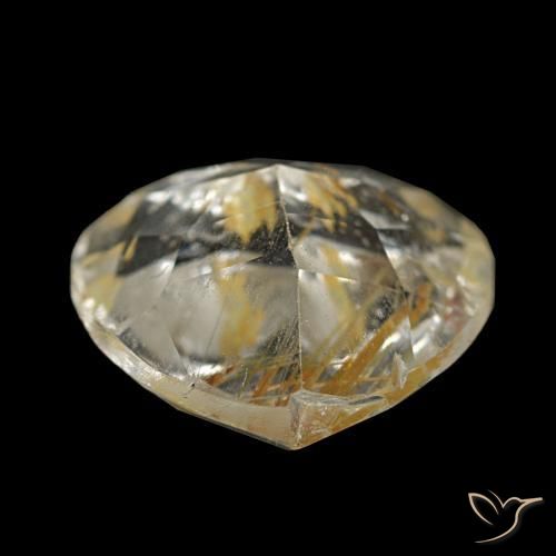 2.55克拉天然黄色金红石托帕石，心形，8.7×8.3毫米，透明