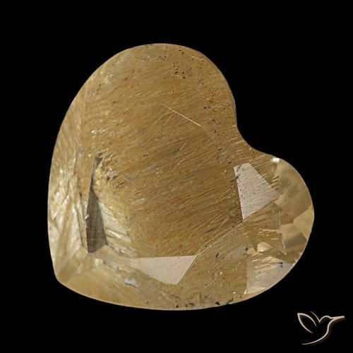 3.06克拉天然黄色金红石托帕石，心形，9.8×9毫米，透明