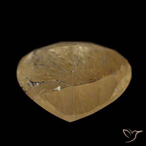 3.06克拉天然黄色金红石托帕石，心形，9.8×9毫米，透明