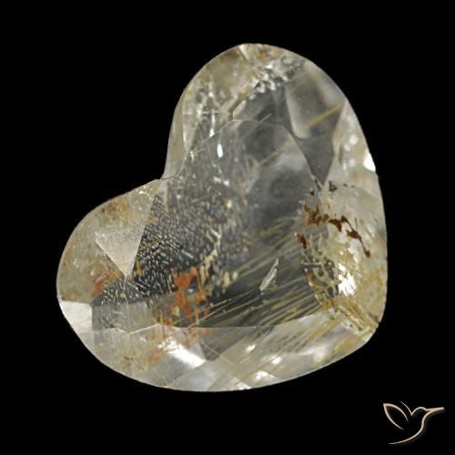 1.64克拉天然金红石托帕石，心形，透明