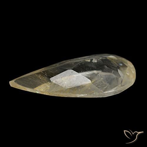 1.75克拉天然黄色金红石托帕石，梨形，12.2×6毫米，透明