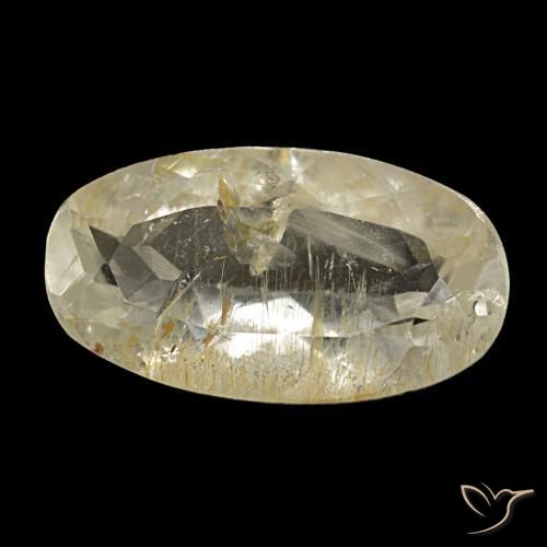 2.98克拉天然黄色金红石托帕石，椭圆形切割，12.3×6.8毫米，透明