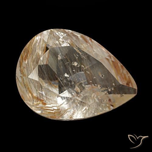 2.80克拉天然棕色金红石托帕石，梨形，10.8×7.9毫米，透明