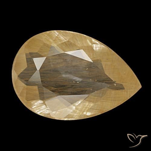2.89克拉天然棕色金红石托帕石，梨形，12×8.2毫米，透明