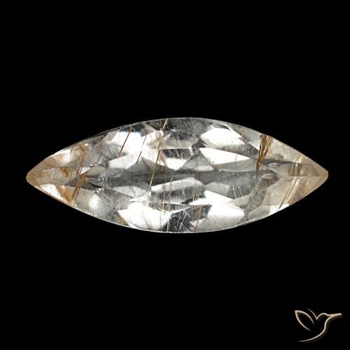 1.40ct 天然 非常浅的金棕色 金红石托帕石, 马眼形, 透明, Photo A