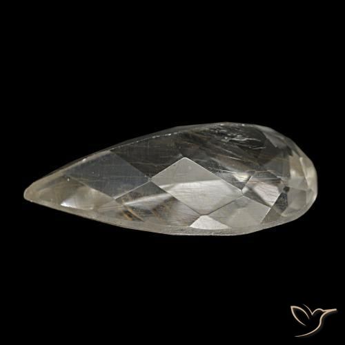 3.48克拉天然黄色金红石托帕石，梨形，13.8×7.5毫米，透明