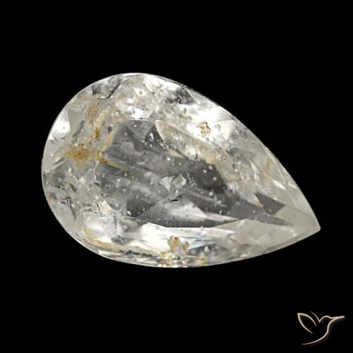 2.87克拉天然黄色金红石托帕石，梨形，11.8×7.7毫米，不透明