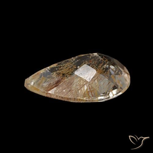 1.20克拉天然棕色金红石托帕石，梨形，8.8×5.7毫米，透明