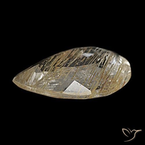 2.67克拉天然黄色金红石托帕石，梨形，11.9×8.3毫米，透明