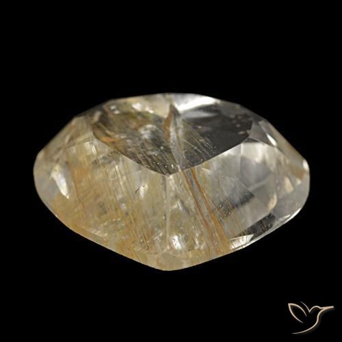 4.79克拉天然黄色金红石托帕石，心形，12.2×10毫米，透明