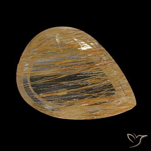 2.90克拉天然棕色金红石托帕石，梨形，11.6×8.5毫米，透明
