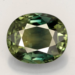 4.55克拉天然绿色蓝宝石，椭圆形切割，10.8×9.1毫米，VS-SI
