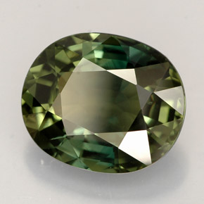 4.55克拉天然绿色蓝宝石，椭圆形切割，10.8×9.1毫米，VS-SI