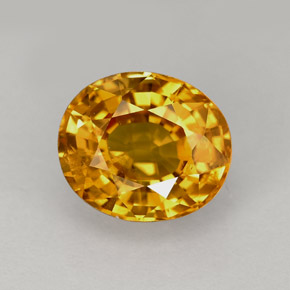 2.49克拉天然黄色蓝宝石，椭圆形切割，8.3×7.1毫米，VS-SI