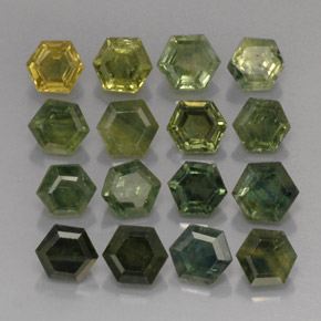 天然绿色蓝宝石，异形，4.8×4.4毫米，VS-SI