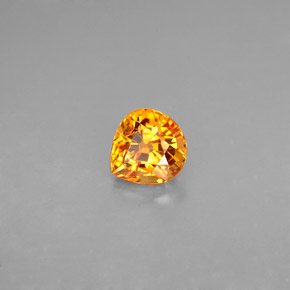 0.99克拉天然橙色蓝宝石，梨形，5.9×5.6毫米，VVS-VS