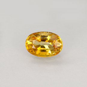 0.99克拉天然黄色蓝宝石，椭圆形切割，7.1×4.8毫米，VVS