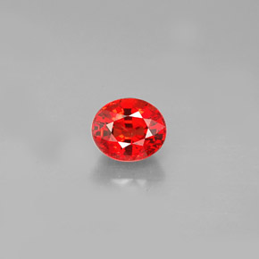0.99克拉天然橙色蓝宝石，椭圆形切割，5.9×5毫米，VS