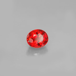 0.99克拉天然橙色蓝宝石，椭圆形切割，5.9×5毫米，VS