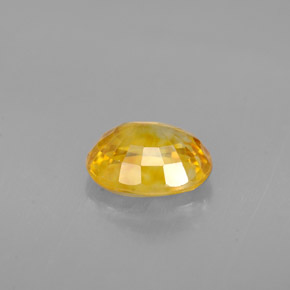 1.33克拉天然黄色蓝宝石，椭圆形切割，7.2×5.6毫米，VVS-VS