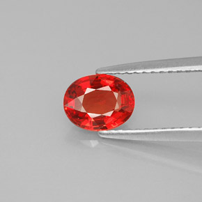 0.99克拉天然橙色蓝宝石，椭圆形切割，6.8×5.3毫米，VVS-VS