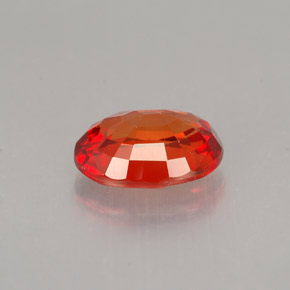 0.99克拉天然橙色蓝宝石，椭圆形切割，6.8×5.1毫米，VS