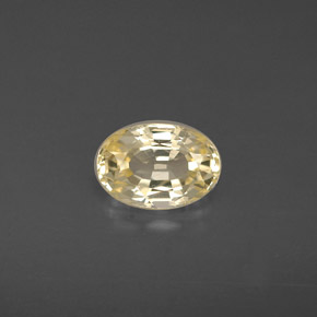 0.71克拉天然黄色蓝宝石，椭圆形切割，6.1×4.2毫米，VVS-VS