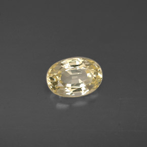 0.71克拉天然黄色蓝宝石，椭圆形切割，6.1×4.2毫米，VVS-VS