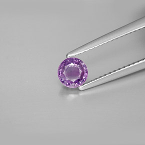 0.58克拉天然紫罗兰色蓝宝石，圆形切割，4.91毫米，VVS