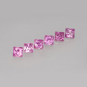 天然紫罗兰色蓝宝石，方形，3×3毫米，VVS-VS