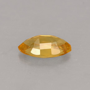 0.62克拉天然黄色蓝宝石，马眼形，7.1×4毫米，VS