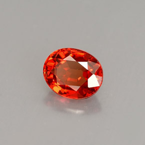 0.90克拉天然橙色蓝宝石，椭圆形切割，6.1×5毫米，VS