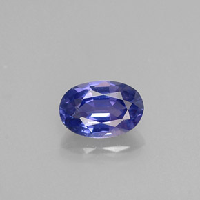 0.60克拉天然紫罗兰色蓝宝石，椭圆形切割，6×4.1毫米，VVS-VS