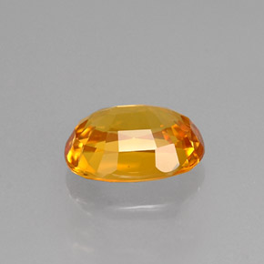 1.63克拉天然黄色蓝宝石，椭圆形切割，7.8×5.8毫米，VVS-VS