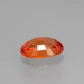 1.28克拉天然橙色蓝宝石，椭圆形切割，7.6×5.6毫米，VVS-VS
