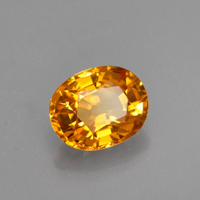 1.41克拉天然黄色蓝宝石，椭圆形切割，7.2×5.7毫米，VVS-VS