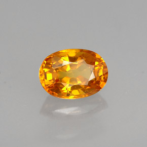 1.52克拉天然黄色蓝宝石，椭圆形切割，7.6×5.5毫米，VVS-VS