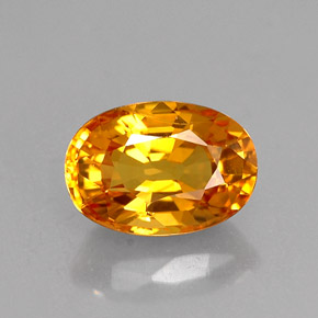 1.33克拉天然黄色蓝宝石，椭圆形切割，7.5×5.2毫米，VVS-VS