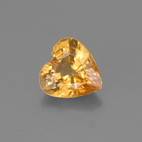 0.89克拉天然黄色蓝宝石，心形，6×5.9毫米，VS